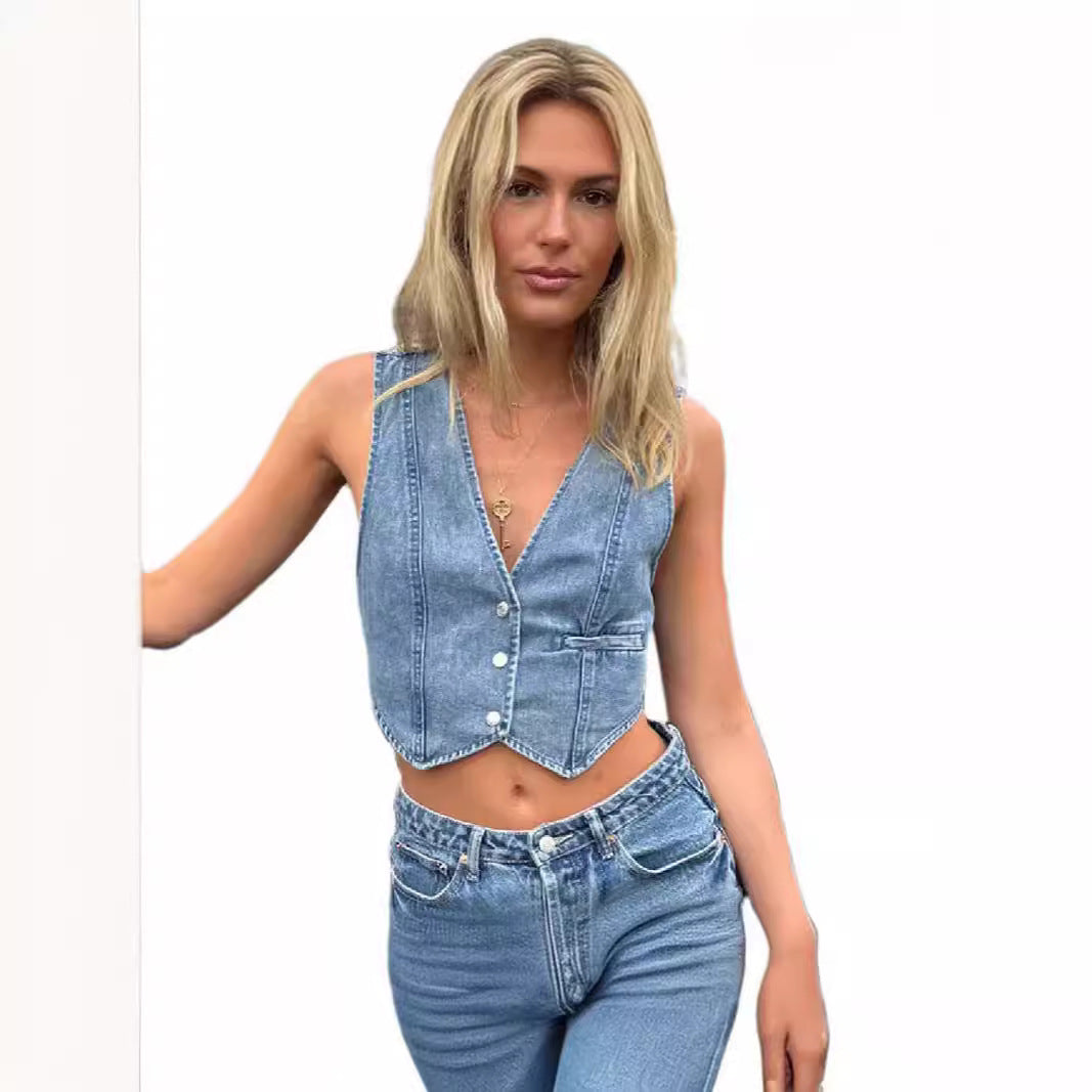 Tume Casual Denim Vest