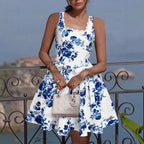 Nicolasa Premium Women's Floral Print Dress with Fitted Design and Swing Skirt Everyday Luxe Edit