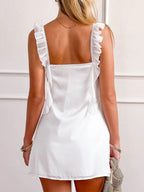 Chiffon Lace V-Neck Petite Dress Short