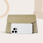 Shiny Pleated Clutch by Amy