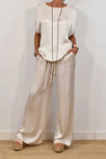 Trendy Loose Shirt & Wide Leg Pants Sets