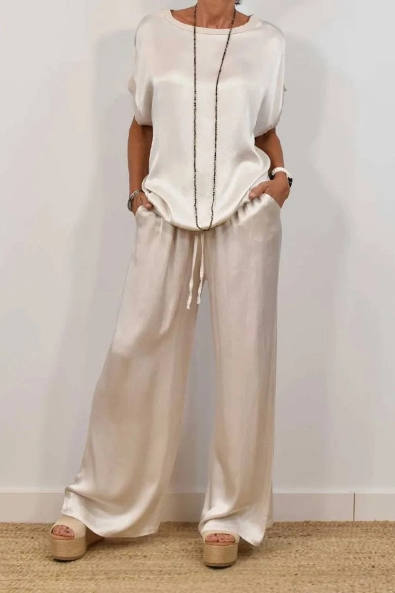 Trendy Loose Shirt & Wide Leg Pants Sets