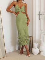 Cut out Sexy Slim Fit Slit Hemline Dress