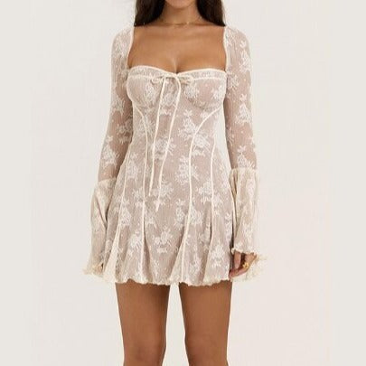 Arabella Lace Maxi Dress with Bell Sleeves