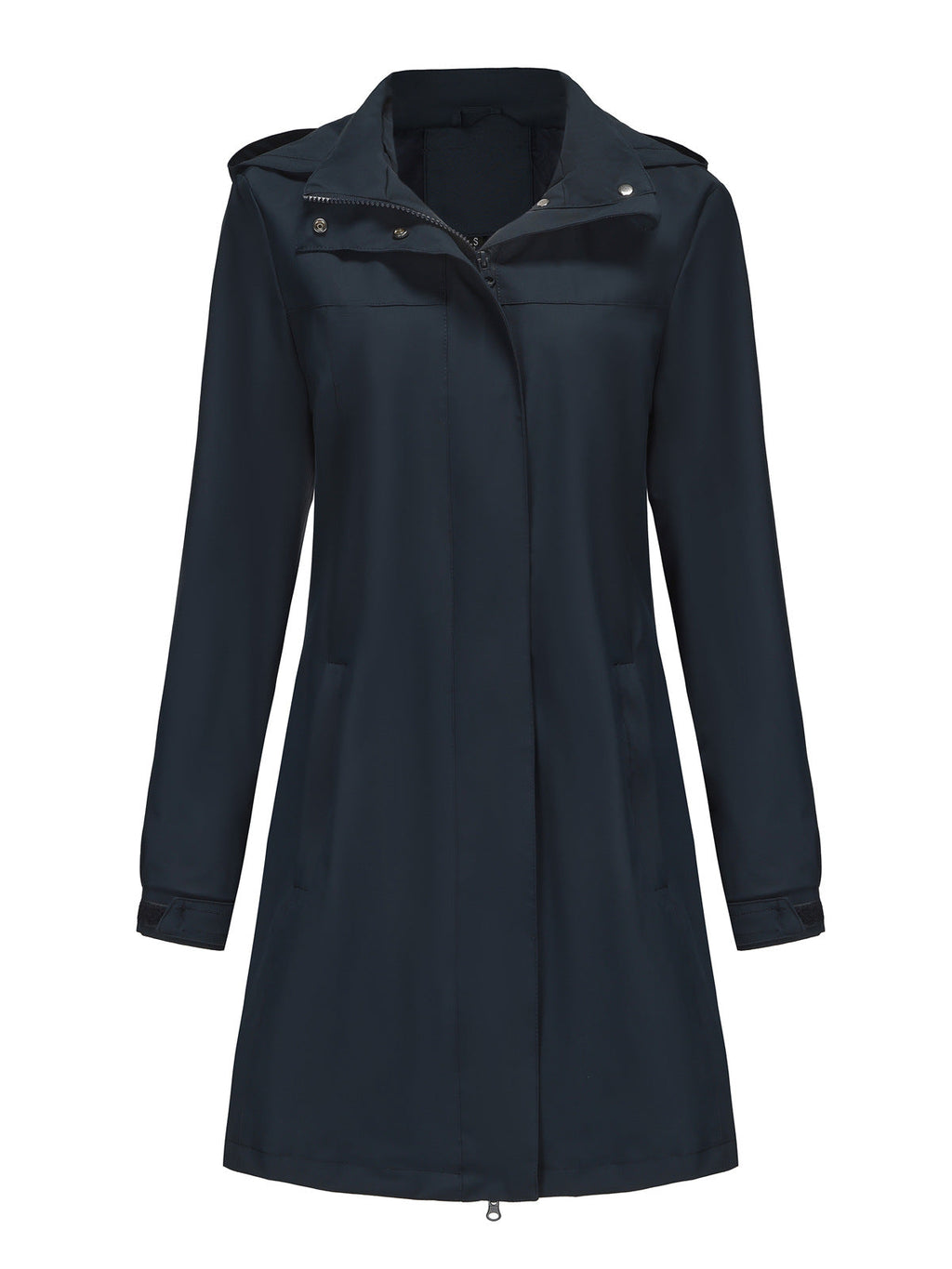 Solid Color Long Sleeve Windbreaker Coat