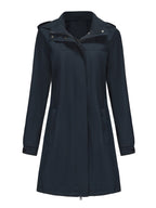Solid Color Long Sleeve Windbreaker Coat