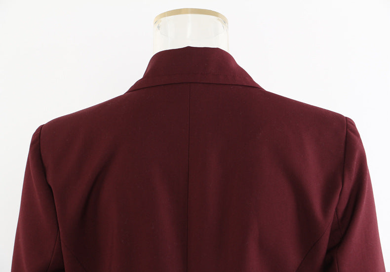 Angola Red Mid-Length Blazer Trench Coat