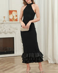 Ruffled Hem Elegant Gown