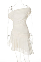 Matilde Chic One Shoulder Chiffon Mini Dress Boutique Collection