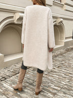 Casual Breasted Pocket Long Coat