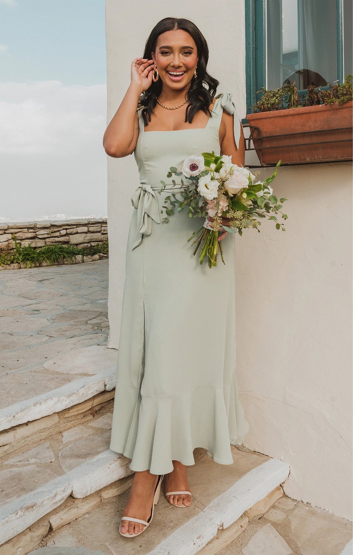 Elle A Line Split Dress