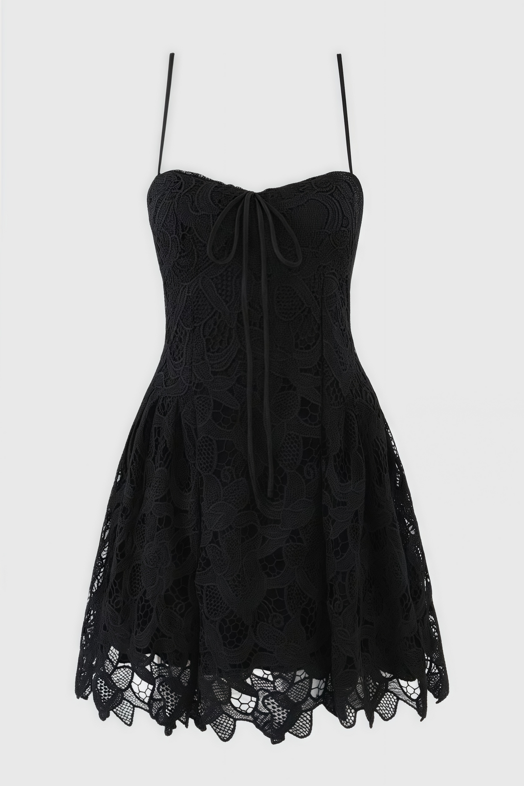 Lurext Black Lace Sleeveless Mini Dress