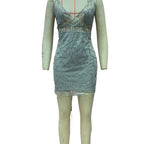 V-Neck Sleeveless Halter Backless Dress
