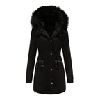 Fleece Lined Parka Coat with Fur Trims
