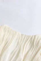Clark White 3D Flower Pleated Mini Dress