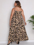 Wholesale Plus Size Dress Sexy V Neck Leopard Print Dress