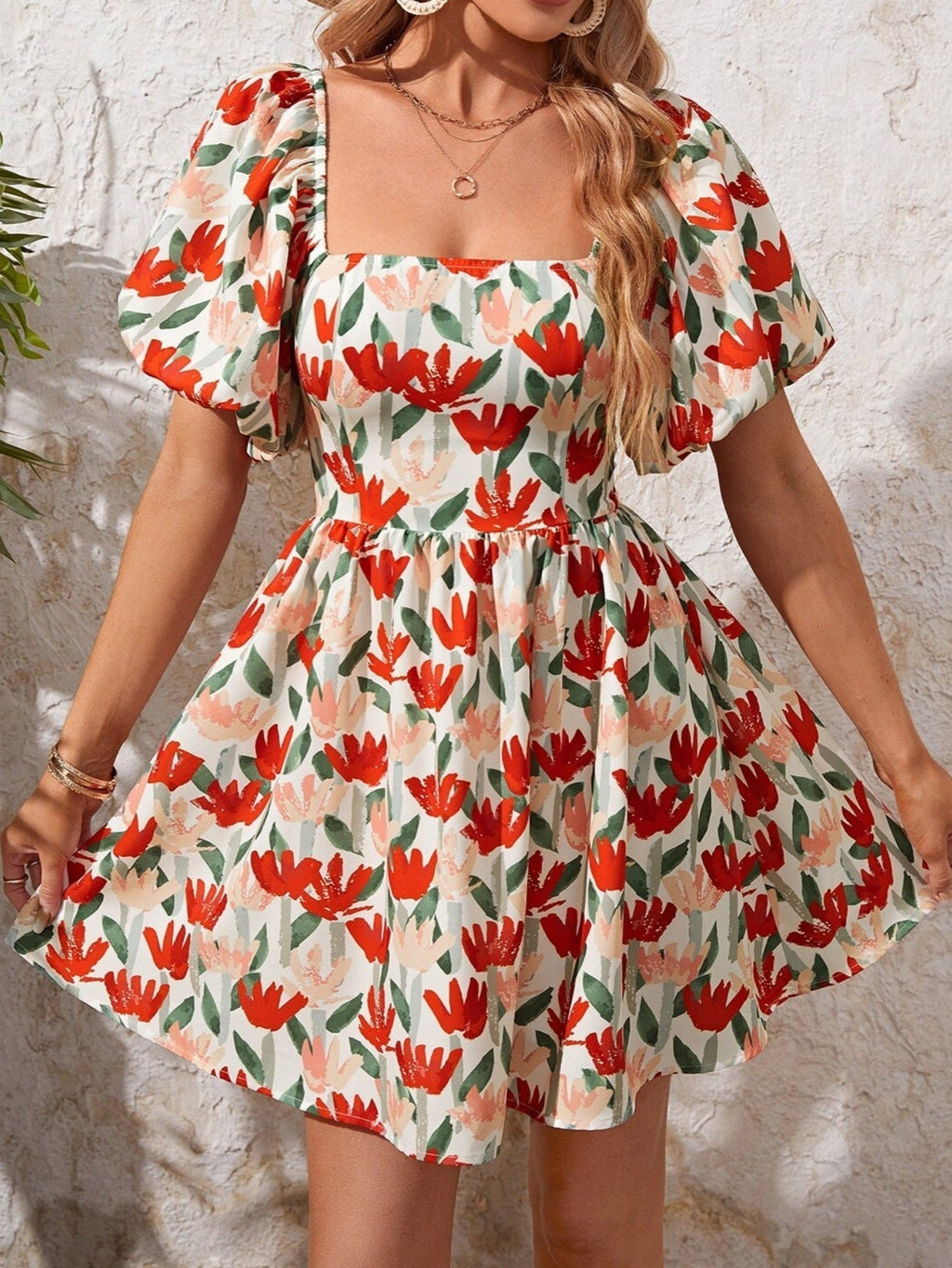 Norma Minimalist Women's Floral Pattern Summer Dress Designer Edit