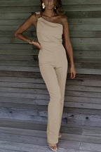 Solid Color Casual Jumpsuit