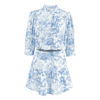 Stand Collar Printed Slim Fit Skirt Set
