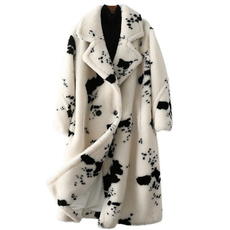 Wool Faux Fur Loose Trench Coat