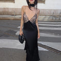 Anissa - Spliced - Lace Mesh Maxi Dress