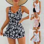 Bárbara Effortless Women's Swim Dress with Floral Design and Ruffles Premium Wardrobe Essential