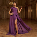 One Shoulder Chiffon Lace Evening Dress