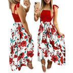 Xenia Luxe Women's Floral Maxi Dress with Adjustable Shoulder Straps Evening Wear Edit