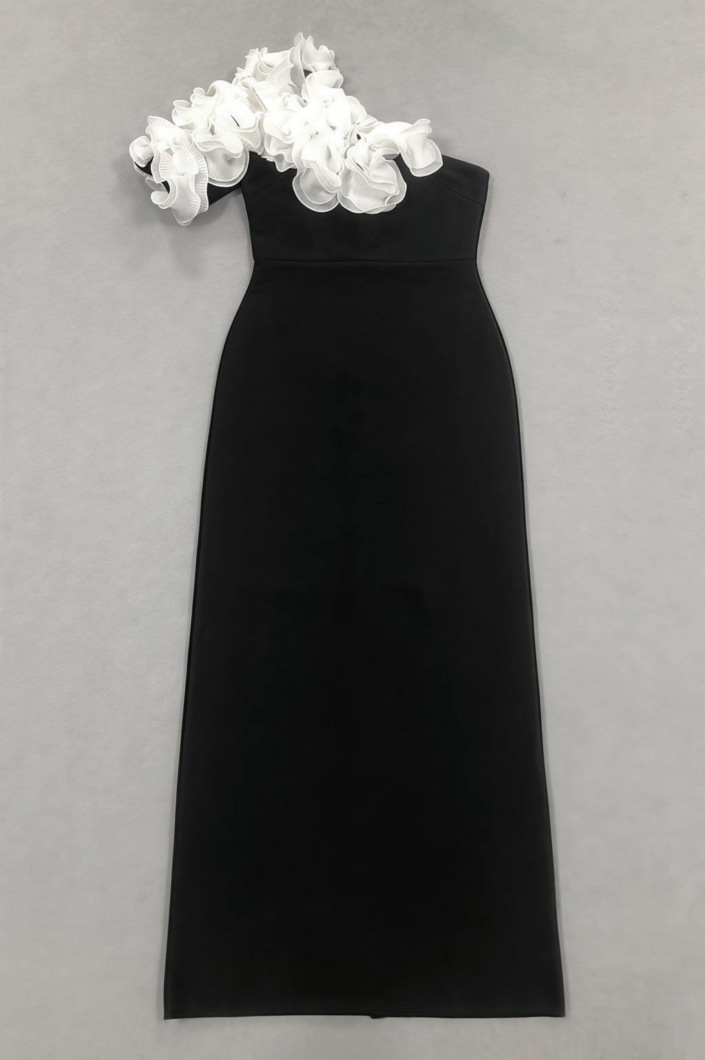 Zephyr Black 3D Floral Midi Dress