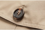 Leather Patchwork Two-Color Trench Coat