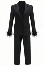Rupok Feather Suit Trousers Two-Piece Set