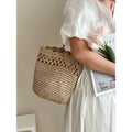 Raffia Shoulder Bag Hollow Out Women's Bags of Natural Fibers