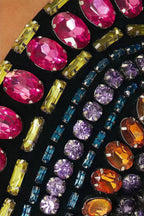 Kirand Colourful Diamonds Halter Mini Dress