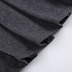 Pleated bowknot contrast high rise A line mini skirt
