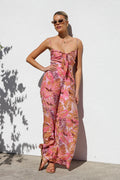 Printed Waist Wide Leg Pants