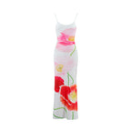 Spaghetti Strap Scoop Neck Oversized Floral Print A-Line Maxi Dress