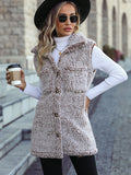 Velvet Faded Sleeveless Cardigan Vest