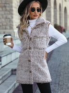 Velvet Faded Sleeveless Cardigan Vest