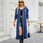 Washed Hooded Denim Coat