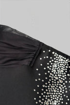 Rylihd One-Shoulder Mesh Rhinestones Maxi Dress