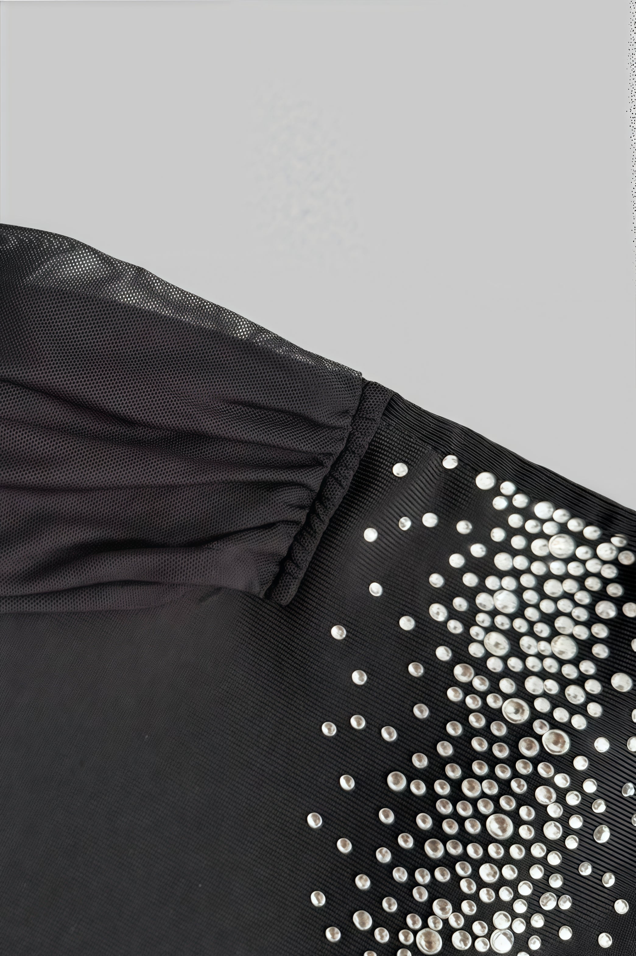 Rylihd One-Shoulder Mesh Rhinestones Maxi Dress