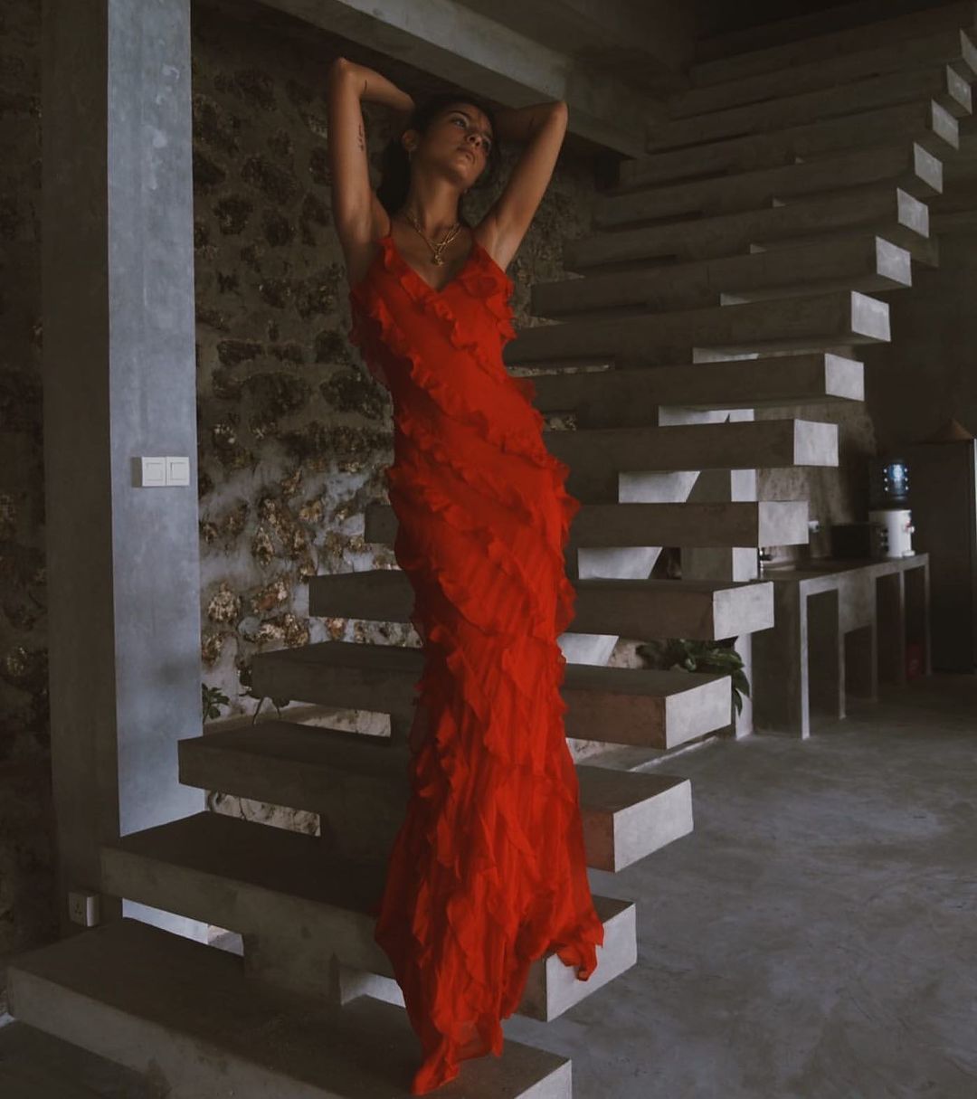 Alicia Aesthetic Dress with Ruffles Premium Wardrobe Essential