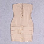 Corset Lace Up Strapless Top Buckle Strap Mini Skirt Two Piece Set