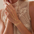 Simple Bead Accent Layered Finger Bracelet