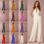 Sexy Sleeveless Plunge Jumpsuit