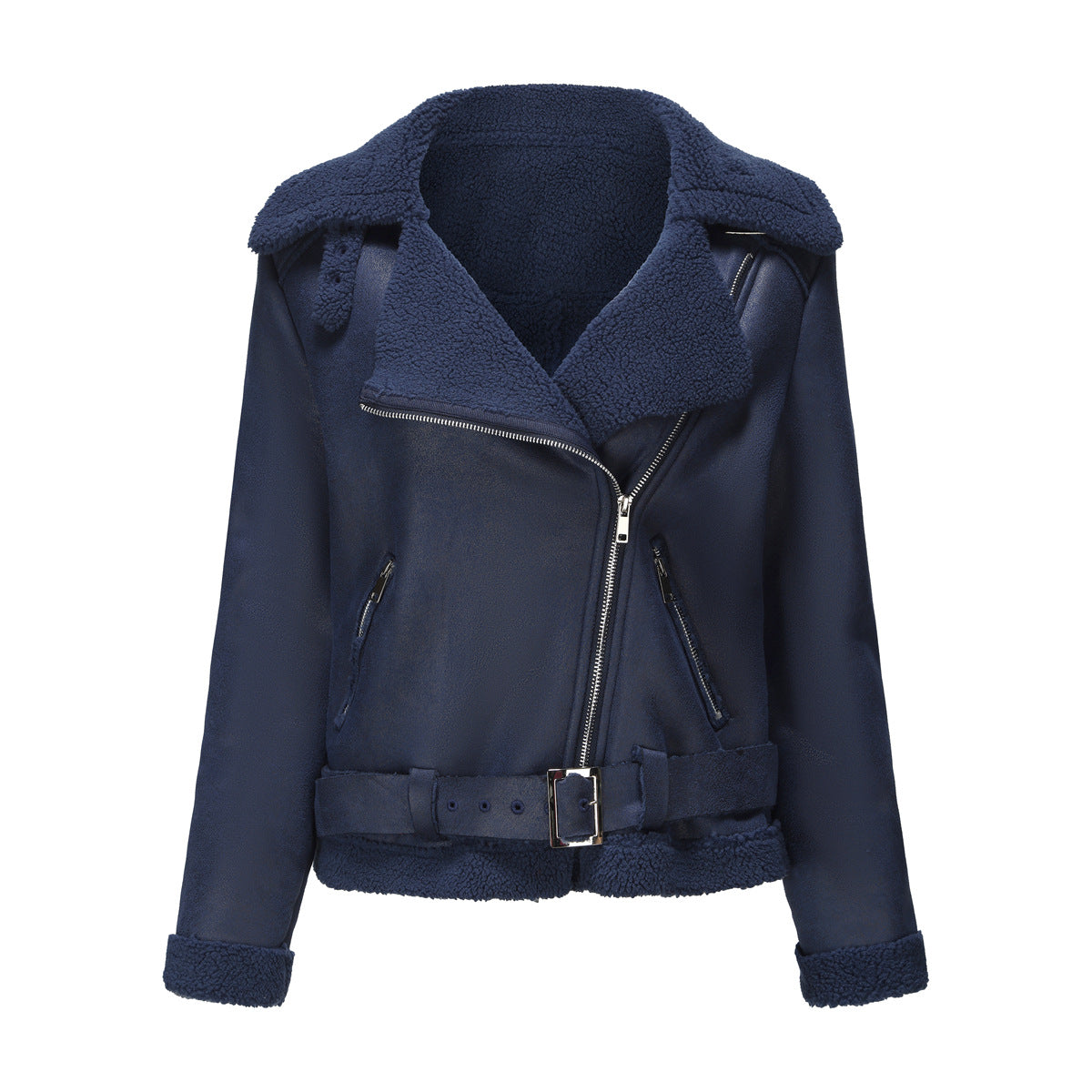 Vegan Leather Shearling Jacket