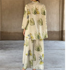 Cotton Linen Printed Long Sleeve Set