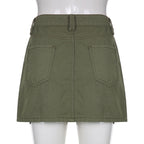 Solid Color Low Waist Slim Fit Skirt