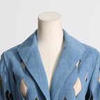 Denim Ripped Tassel Long Coat