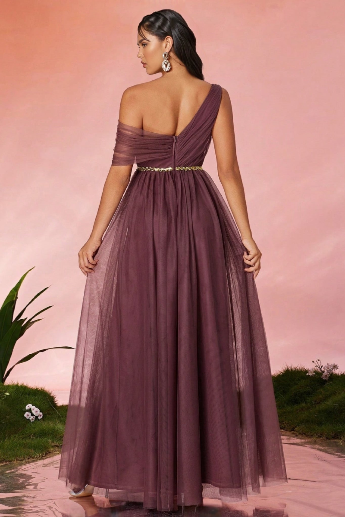Linus Strapless Mesh Maxi Dress